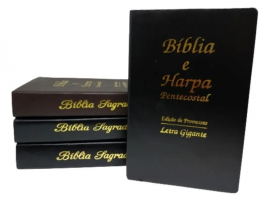 Kit 4 Biblia Sagrada Letra Gigante Com Harpa Indice Atacado